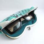 Sunglass / Eyeglasses Case - Turquoise Flower
