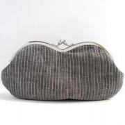sunglasses case-gray linen-snap case-frame purse